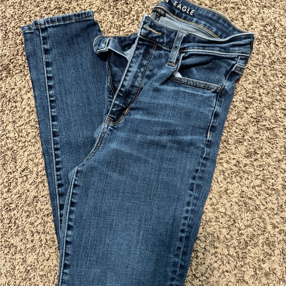 American Eagle Outfitters Women's Dark Blue Skinny Jeans